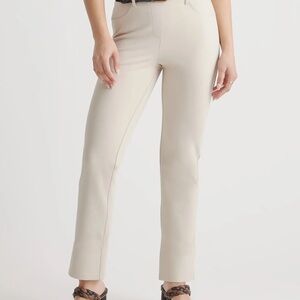 Quince Ultra-Stretch Ponte Straight Leg 4-Pocket Pants Size Small Petite